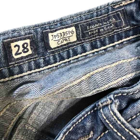 MISS ME blue distressed capri jeans - Picture 6 of 8